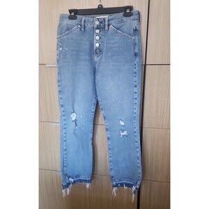 We the Free Free People Dylan Bootcut Jeans Raw Hem 5-Button Fly Size 28 US 6